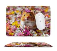 Mouse Mat, Gaming Mouse Pad, with Stitched Edges Mousepad 360x300x3mm, Waterproof Desk Mat with Non-Slip Rubber Base, Keyboard Mats, Desk Accessories for Computers, Laptop, PC, Flower Guinea Pig v-379