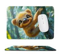 Mouse Mat, Gaming Mouse Pad, with Stitched Edges Mousepad 360x300x3mm, Waterproof Desk Mat with Non-Slip Rubber Base, Keyboard Mats, Desk Accessories for Computers, Laptop, PC, Animal Sloth v-183