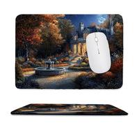 Mouse Mat, Gaming Mouse Pad, with Stitched Edges Mousepad 360x300x3mm, Waterproof Desk Mat with Non-Slip Rubber Base, Keyboard Mats, Desk Accessories for Computers, Laptop, PC, Villa Scenery v-56