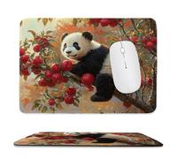 Mouse Mat, Gaming Mouse Pad, with Stitched Edges Mousepad 360x300x3mm, Waterproof Desk Mat with Non-Slip Rubber Base, Keyboard Mats, Desk Accessories for Computers, Laptop, PC, Panda Apple Tree v-875