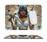 Mouse Mat, Gaming Mouse Pad, with Stitched Edges Mousepad 360x300x3mm, Waterproof Desk Mat with Non-Slip Rubber Base, Keyboard Mats, Desk Accessories for Computers, Laptop, PC, The Queen Of Egypt v-8