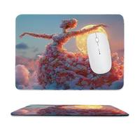 Mouse Mat, Gaming Mouse Pad, with Stitched Edges Mousepad 360x300x3mm, Waterproof Desk Mat with Non-Slip Rubber Base, Keyboard Mats, Desk Accessories for Computers, Laptop, PC, Moon Dancer v-981