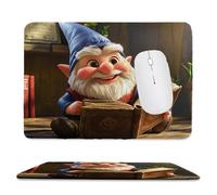 Mouse Mat, Gaming Mouse Pad, with Stitched Edges Mousepad 360x300x3mm, Waterproof Desk Mat with Non-Slip Rubber Base, Keyboard Mats, Desk Accessories for Computers, Laptop, PC, Dwarf Books v-990