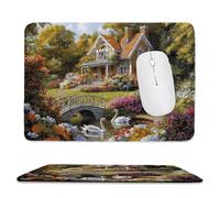 Mouse Mat, Gaming Mouse Pad, with Stitched Edges Mousepad 420x350x3mm, Waterproof Desk Mat with Non-Slip Rubber Base, Keyboard Mats, Desk Accessories for Computers, Laptop, PC, Cottage Garden v-853