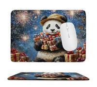 Mouse Mat, Gaming Mouse Pad, with Stitched Edges Mousepad 420x350x3mm, Waterproof Desk Mat with Non-Slip Rubber Base, Keyboard Mats, Desk Accessories for Computers, Laptop, PC, Animal Panda v-191