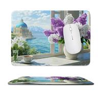 Mouse Mat, Gaming Mouse Pad, with Stitched Edges Mousepad 420x350x3mm, Waterproof Desk Mat with Non-Slip Rubber Base, Keyboard Mats, Desk Accessories for Computers, Laptop, PC, Palace Flowers v-243