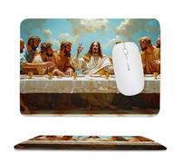 Mouse Mat, Gaming Mouse Pad, with Stitched Edges Mousepad 420x350x3mm, Waterproof Desk Mat with Non-Slip Rubber Base, Keyboard Mats, Desk Accessories for Computers, Laptop, PC, The Last Supper v-1000