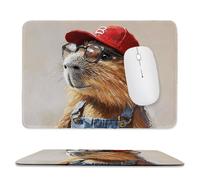 Mouse Mat, Gaming Mouse Pad, with Stitched Edges Mousepad 420x350x3mm, Waterproof Desk Mat with Non-Slip Rubber Base, Keyboard Mats, Desk Accessories for Computers, Laptop, PC, Cute Mole v-472