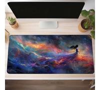 Mouse Mat, Gaming Mouse Pad Woman 160 x 80cm Large Mause Mat Blue Desk Pad, Non-Slip Rubber Base Desk Accessories, Waterproof, Stitched Edges Mausepad, Improved Precision and Speed PjY13090 H-K