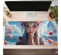 Mouse Mat, Gaming Mouse Pad Woman 900x400x3 mm Large Mause Mat Pink Desk Pad, Non-Slip Rubber Base Desk Accessories, Waterproof, Stitched Edges Mausepad, Improved Precision and Speed PjY13206 Q-M