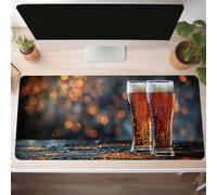 Mouse Mat, Gaming Mouse Pad Yellow 160 x 80cm Large Mause Mat Cup Desk Pad, Non-Slip Rubber Base Desk Accessories, Waterproof, Stitched Edges Mausepad, Improved Precision and Speed PjY7232 Q-2