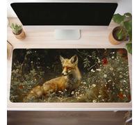 Mouse Mat, Gaming Mouse Pad Yellow 1600x800x3mm Large Mause Mat Fox Desk Pad, Non-Slip Rubber Base Desk Accessories, Waterproof, Stitched Edges Mausepad, Improved Precision and Speed PjY13504 6-5