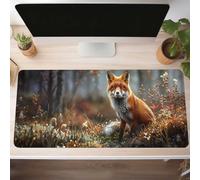 Mouse Mat, Gaming Mouse Pad Yellow 80 x 40cm Large Mause Mat Fox Desk Pad, Non-Slip Rubber Base Desk Accessories, Waterproof, Stitched Edges Mausepad, Improved Precision and Speed PjY13488 2-9