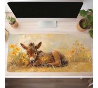 Mouse Mat, Gaming Mouse Pad Yellow 900x400x3 mm Large Mause Mat Donkey Desk Pad, Non-Slip Rubber Base Desk Accessories, Waterproof, Stitched Edges Mausepad, Improved Precision and Speed PjY6682 I-D