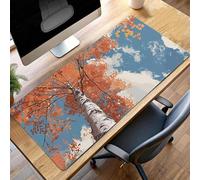 Mouse Mat, Gaming Mouse Pad Yellow, 900x400x3mm Large Mause Mat Leaves, Non-Slip Rubber Base Accessories, Waterproof, Stitched Edges Mausepad, Improved Precision and Speed PjY12530 T-U