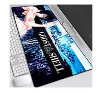 Mouse Mat Ghost in the Shell Extended Gaming Mouse Pad, 900x400mm Mouse Mat Large Size 3mm Thick Waterproof Anime Mouse Mat Gaming Non-slip Rubber Base and Black Edge, F