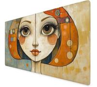 Mouse Mat Girl Mouse Pad Abstract Gaming Desk Mat Large 1500x800x3mm, Non-Slip Rubber Base, Waterproof Surface, Stitched Edges, Pretty Cute Mousepad for Office and Home Laptop, Desk Accessories K7-337