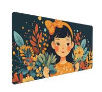 Mouse Mat Girl Mouse Pad Cartoon Desk Mat Large 1200 x 600 x 3mm Non-Slip Rubber Base, Waterproof Surface, Durable Materials, Portable, Stitched Edges Gaming Mousepad, Computer Desk Accessories D-1088