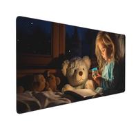 Mouse Mat Girl Mouse Pad Starry Sky Desk Mat Large 800 x 400 x 3mm Non-Slip Rubber Base, Waterproof Surface, Durable Materials, Portable, Stitched Edges Gaming Mousepad, Office Desk Accessories D-784