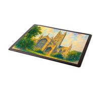 MOUSE MAT - Gloucester The Cathedral from Gardens - Vintage Art Style