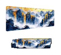 Mouse Mat Gold Mouse Pad Large 120 x 40 cm XXL Mousepad with Stitched Edges and Non-Slip Rubber Base Keyboard Desk Pad, Improves Speed and Precision Gaming Mousemat Fall for Home Office Decor H-2298