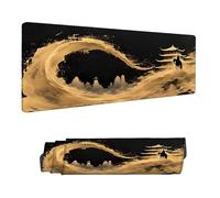 Mouse Mat Gold Mouse Pad Large 120 x 40 cm XXL Mousepad with Stitched Edges and Non-Slip Rubber Base Keyboard Desk Pad, Improves Speed and Precision Gaming Mousemat Landscape, Home Office Decor H-5236