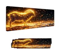 Mouse Mat Gold Mouse Pad Large 70 x 40 cm XXL Mousepad with Stitched Edges and Non-Slip Rubber Base Keyboard Desk Pad, Improves Speed and Precision Gaming Mousemat Sheep for Home Office Decor H-2305