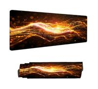 Mouse Mat Gold Mouse Pad Large 90 x 40 cm XXL Mousepad with Stitched Edges and Non-Slip Rubber Base Keyboard Desk Pad, Improves Speed and Precision Gaming Mousemat Abstract, Home Office Decor H-5259