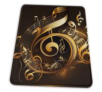 Mouse Mat Gold Musical Notes Elegant Abstract Durable Mousepad Professional Mouse Pad For Typing Pc Gamer 25X30cm