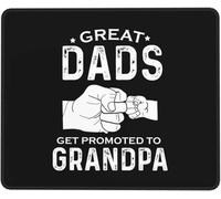 Mouse Mat Great Dads Get Promoted To Grandpas Desk Mat Square Mouse Pad Stitched Edge Mousepads For Work Laptop Gaming L