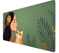 Mouse Mat Green Gaming Mouse Pad 1000 X500 X 3 mm XXL Extended Desk Mat,Keyboard Mousepad Cartoon,Water-Resistant Surface And Non-Slip Base Mousemat,Gaming Office Desk Accessories,Gifts Women F1-68