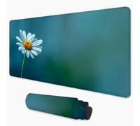 Mouse Mat Green Gaming Mouse Pad xxl 900x400 mm non Slip Desk Mat, Daisy Extended Large Mousepad Waterproof & Stitched Edges Mouse and Keyboard Mat for Home, Office, Gaming Room 36x16 inch 3Y-224