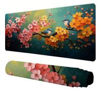 Mouse Mat Green Large Gaming Mouse Pad 40x20x0.12inch Mousepad Flower Desk Mat Extended Waterproof con Non-Slip Rubber Base Precision and Speed Desk Accessories for Office Gaming, Gift Women J1-310