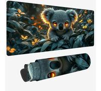 Mouse Mat Green Mouse Pad Large 35.4x19.6x0.12 XXL Waterproof Desk Matt with Stitched Edges and Non-Slip Rubber Base, Extended Gaming Mousemat Koala Keyboard Mat, Gaming Office Desk Decor Gifts W-828