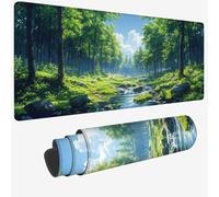 Mouse Mat Green Mouse Pad Large 59.1x31.5x0.12 XXL Waterproof Desk Matt with Stitched Edges and Non-Slip Rubber Base, Extended Gaming Mousemat Forest Keyboard Mat for Gaming Office Desk Decor W-998