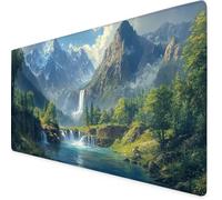 Mouse Mat Green Mouse Pad Mountain Gaming Desk Mat Large 1000x500x3mm, Non-Slip Rubber Base, Waterproof Surface, Stitched Edges, Pretty Mousepad for Office and Home Laptop, Desk Accessories K7-133