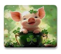 Mouse Mat, Green Mouse Pad, Small Mousepads Pig, 290x240x3mm, Mousemat with Non-Slip, Desk Mat Portable for Office Laptop Working Studying, Smooth Surface Desk Accessories, Washable, Gifts c0-618