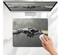 Mouse Mat Grey Hand, Small Mouse Pad 32 x 26 cm, Ultra Thin Improves Speed and Accuracy, Non-Slip Rubber Base, with Stitched Edges, Wear-Resistant, Waterproof Mousepad Gaming, Office & Home j0j-466