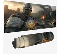 Mouse Mat Grey Mouse Pad Large 59.1x31.5x0.12 XXL Waterproof Desk Matt with Stitched Edges and Non-Slip Rubber Base, Extended Gaming Mousemat Warrior Keyboard Mat for Gaming Office Desk Decor W-1354