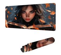 Mouse Mat Halloween Mouse Pad Large 500 x 250 x 3 mm XXL Mousepad with Stitched Edges and Non-Slip Rubber Base, Improves Speed and Precision Gaming Mousemat Witch for Home Office Decor, Gifts H-4385