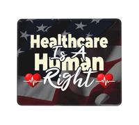 Mouse Mat Healthcare Is A Human Right Table Mat With Non-Slip Rubber Base Small Computer Mouse Mat, For Computer, Desk, Travel, Work, 25x30cm