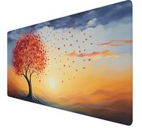 Mouse Mat Heart Mouse Pad Large 1200 x 400 x 3mm Desk Mat Tree Non-Slip Rubber Base, Waterproof Surface, Stitched Edges Gaming Mousepad, Home Computer Office Desk Accessories, Gifts for Men Y7-1356