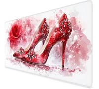 Mouse Mat High Heel Mouse Pad Rose Gaming Desk Mat Large 1000x500x3mm, Non-Slip Rubber Base, Waterproof Surface, Stitched Edges, Pretty Mousepad for Office and Home Laptop, Desk Accessories K7-731