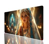 Mouse Mat Holy Mother Large Gaming Mouse Pad 40x20x0.12In, Desk Mat Large as Mousepad for Laptop Desktop Pc Gaming Keyboard Improve Accuracy and Speed, Woman Mousemat for Desk Decor Gifts JXL-3775