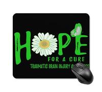 Mouse Mat Hope For A Traumatic Brain Injury Awareness Flower Anti-Slip Rubber Base Mouse Pad Improves Speed And Precision Desk Pad For Pc Laptop Office 25X30Cm