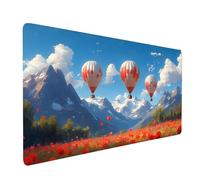 Mouse Mat Hot Air Balloon Gaming Mousepad Large 36 x 16 x 0.12 In, Desk Mat for Wireless Mouse Keyboard Laptop, Waterproof Mousemat Snow Mountain Stitched Edges Non-Slip Rubber Base model-5106