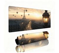 Mouse Mat Hot Air Balloon xxl 600x400x3mm Desk Pad Eiffel Tower Gaming Mouse Mat with Waterproof Surface Wear-Resistant,Non-Slip Rubber Base Improves Speed and Accuracy for Christmas Decoration W1-654