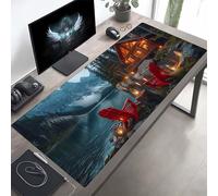 Mouse Mat House Large Gaming Mouse Pad Black Stitched Edges, Mousepad Non Slip Rubber Base, Waterproof Soft Cloth, Computer Accessories for Office Decoration, Gifts 120 x 60cm PjY1948 H-6