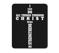 Mouse Mat I Can Do All Things Through Christ Who Strengthens Wear Resistant Mouse Pad Soft Desk Pad For Office Laptop Home 25X30Cm