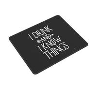 Mouse Mat I Drink And I Know Things Mouse Pad Waterproof Desk Mat Rubber Base Mousepads For Work Office And Home Computers L